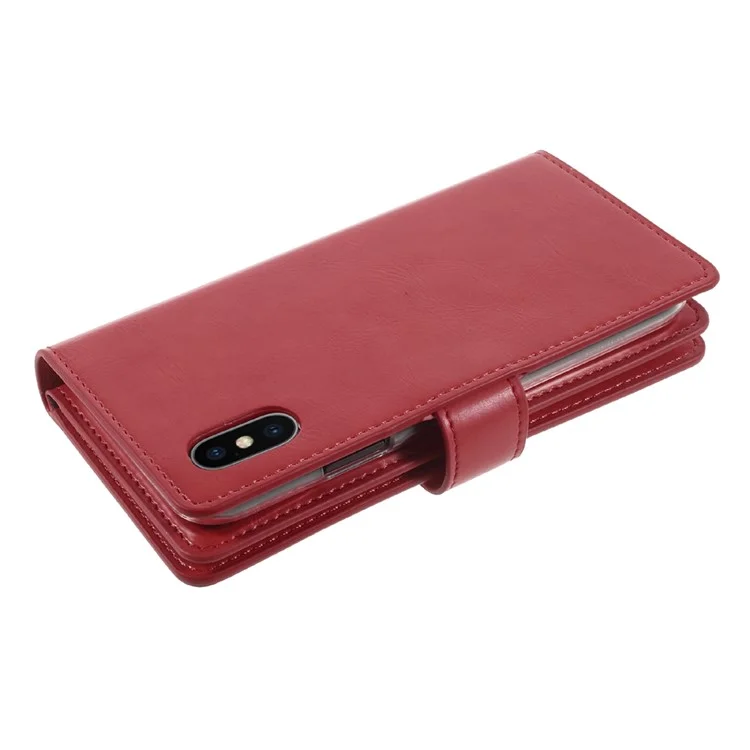 MERCURY GOOSPERY Mansoor Wallet Crazy Horse Diary Leather Case for iPhone X - Red