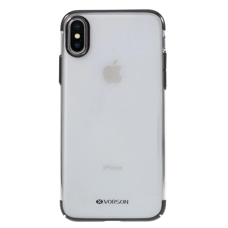 VORSON Clear Hard PC Back Phone Case for iPhone X/10 5.8 inch - Black