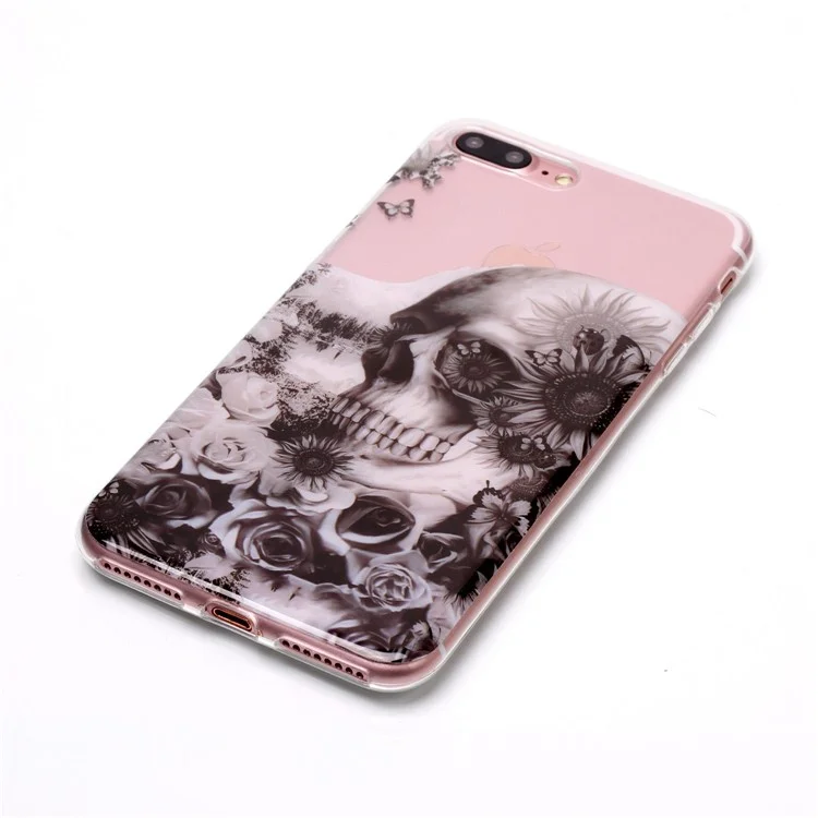 Pattern Printing IMD TPU Back Case for iPhone 8 Plus / 7 Plus - Cool Skull