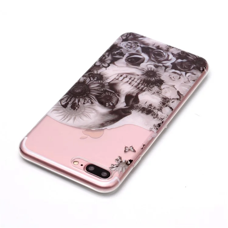 Pattern Printing IMD TPU Back Case for iPhone 8 Plus / 7 Plus - Cool Skull