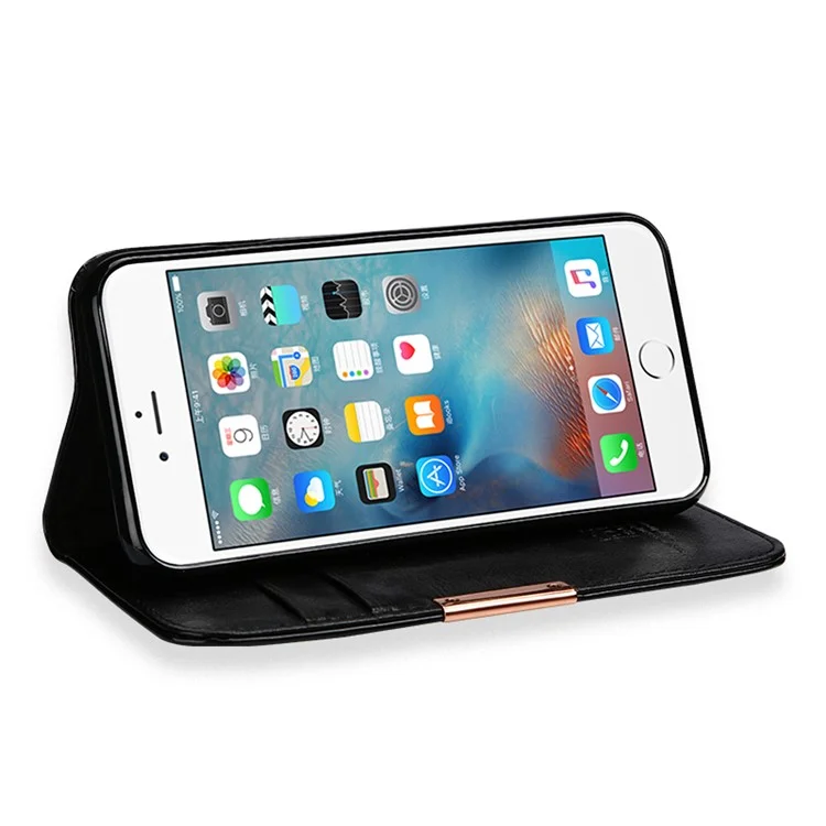 KLD Royale II Series Genuine Leather Wallet Case for iPhone 8/7 4.7 inch - Black