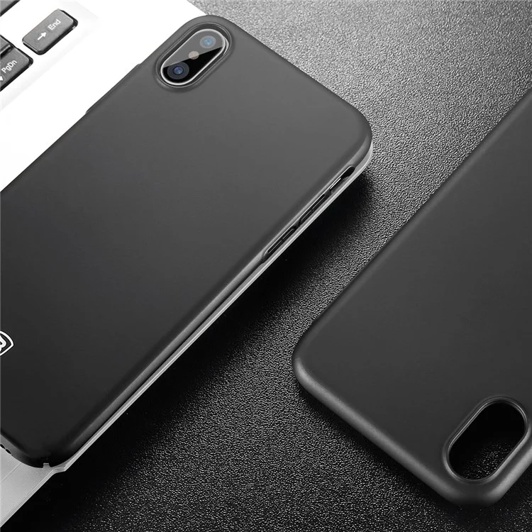 BASEUS Ultra-thin Matte Finish Hard Plastic Case for iPhone X - Black