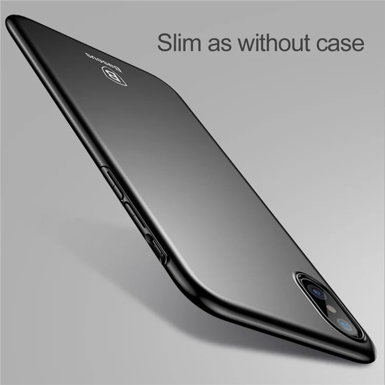 BASEUS Ultra-thin Matte Finish Hard Plastic Case for iPhone X - Black