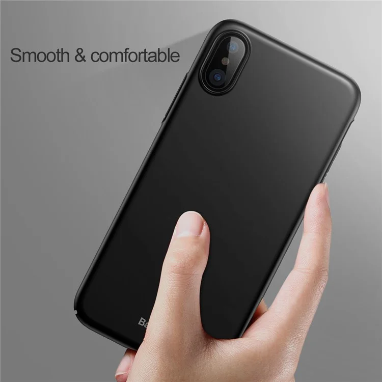 BASEUS Ultra-thin Matte Finish Hard Plastic Case for iPhone X - Black