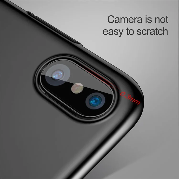 BASEUS Ultra-thin Matte Finish Hard Plastic Case for iPhone X - Black