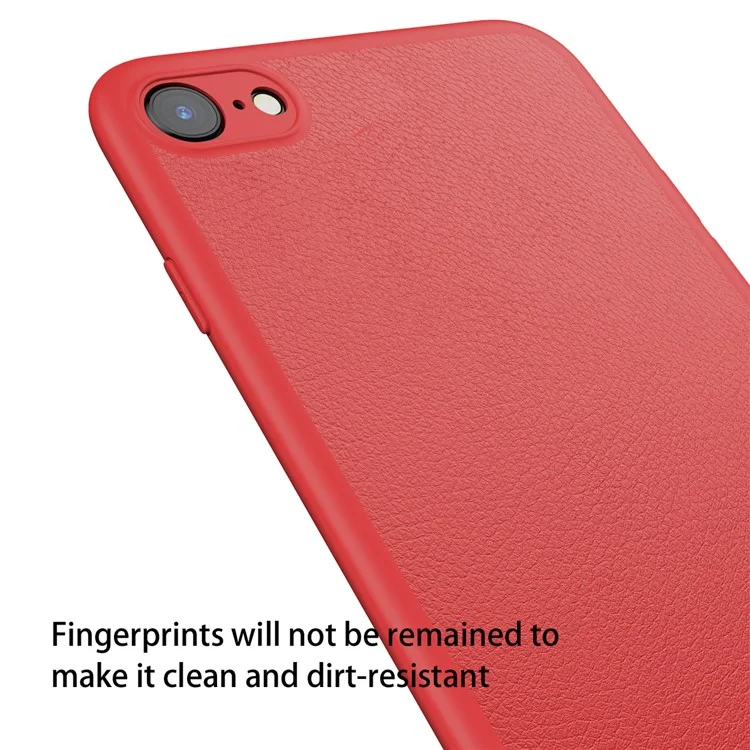 BASEUS Leather Coated Metal Kickstand TPU Back Case for iPhone 8 / 7 4.7 inch - Red