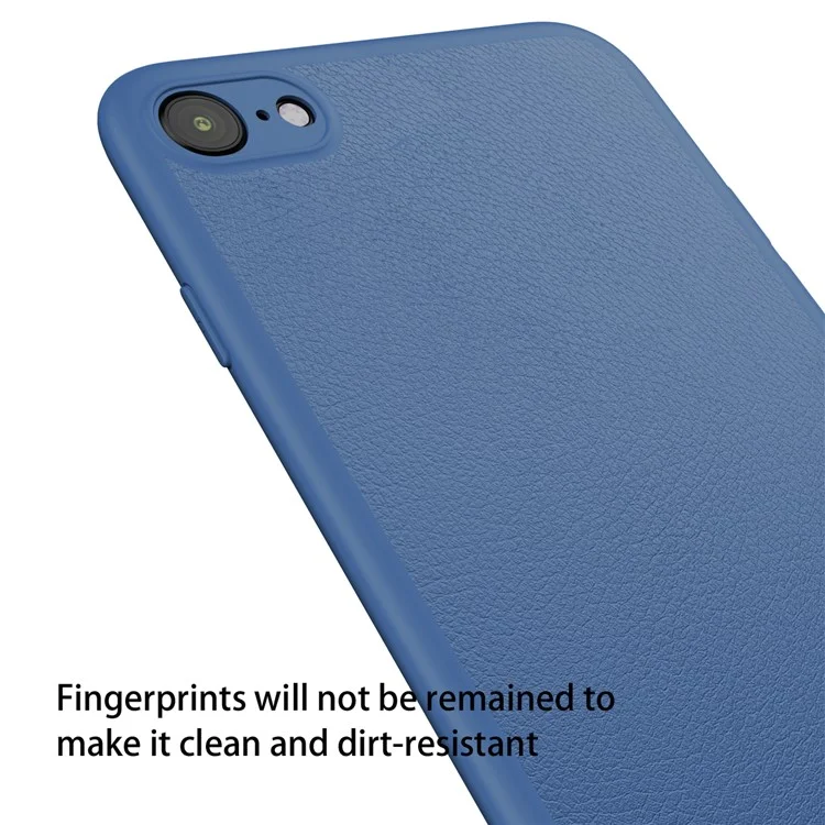 BASEUS Leather Coated Metal Kickstand TPU Back Casing for iPhone 8 / 7 4.7 inch - Dark Blue