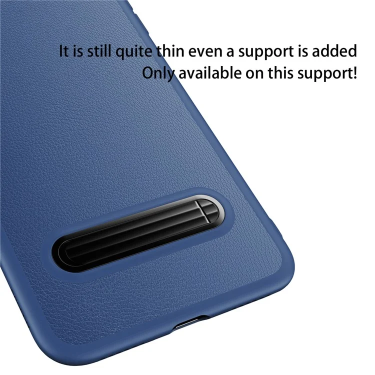 BASEUS Leather Coated Metal Kickstand TPU Back Casing for iPhone 8 / 7 4.7 inch - Dark Blue