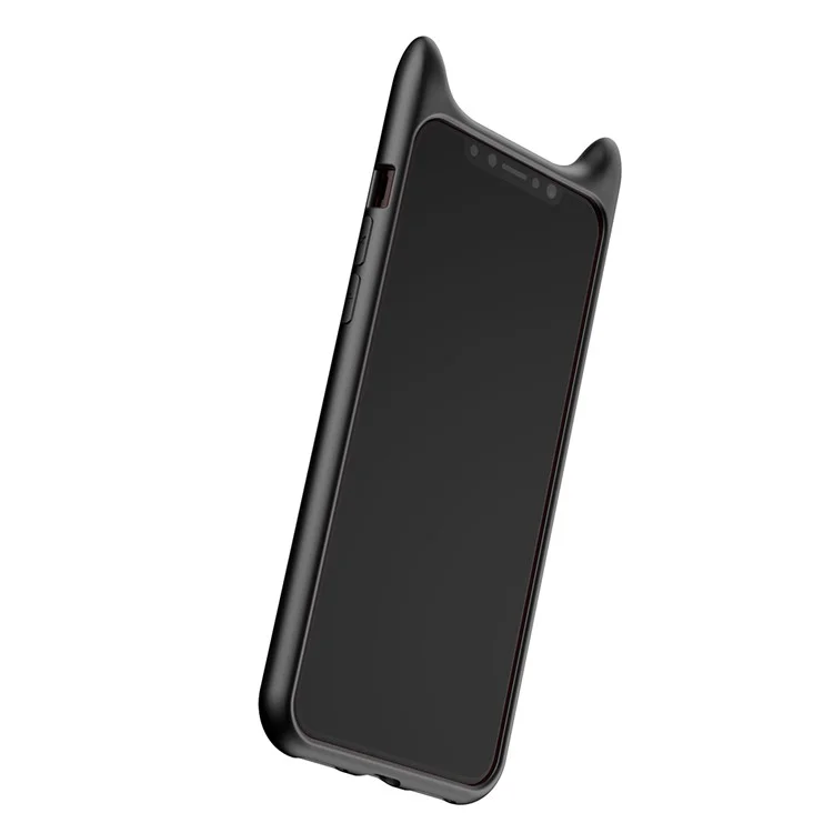 BASEUS Devil Face Soft Silicone Case Cover for iPhone X / Ten 5.8 inch - Black