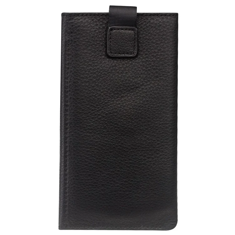 QIALINO Cowhide Leather Pouch Wallet Phone Case for iPhone X - Black