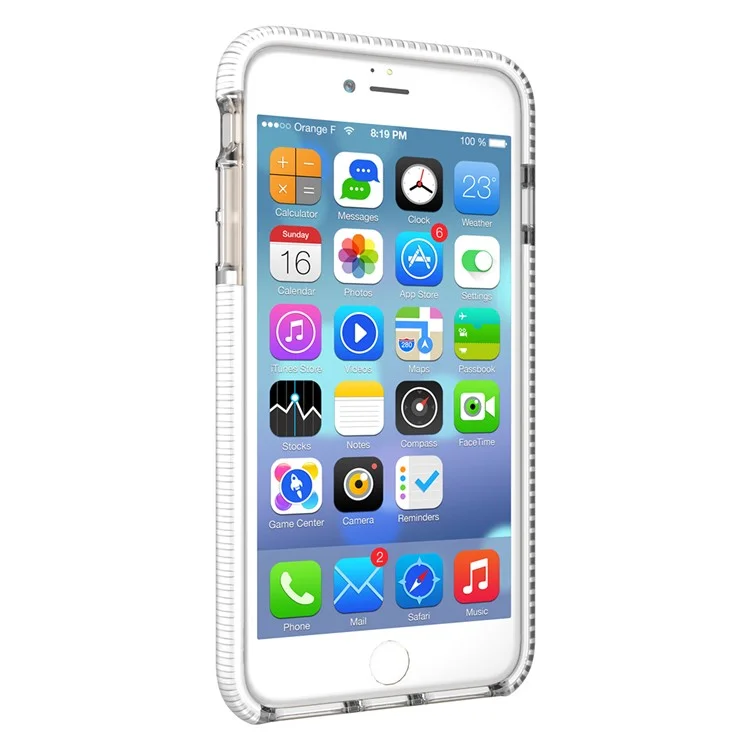 Basketball Texture TPU Flexible Case for iPhone 8 Plus / 7 Plus / 6s Plus / 6 Plus 5.5 inch - White