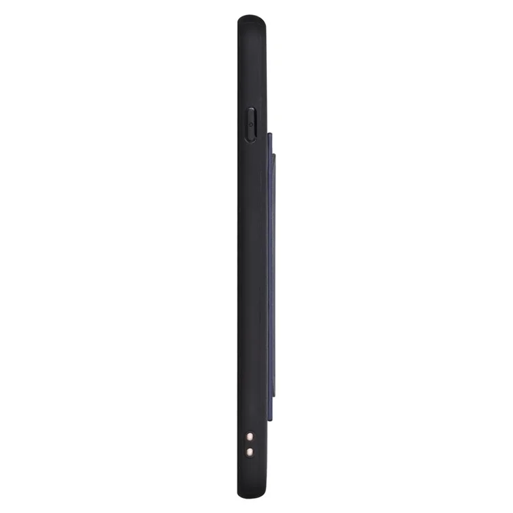 IDOOLS PU Leather Coated TPU Kickstand Phone Case with Card Slot for iPhone 8 Plus/7 Plus - Black