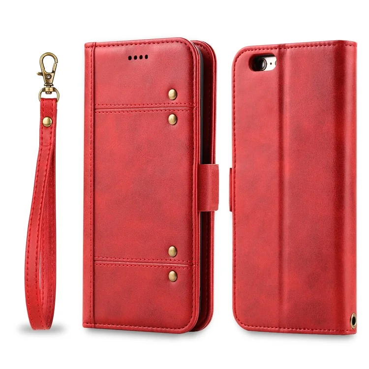 LC.IMEEKE Detachable 2-in-1 PU Leather Wallet Cover + TPU Back Cover with Stand for iPhone 6s Plus/6 Plus 5.5 inch - Red