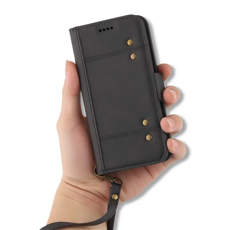 LC.IMEEKE Detachable 2-in-1 PU Leather Wallet Stand Mobile Phone Shell for iPhone 8/7 4.7 inch - Black