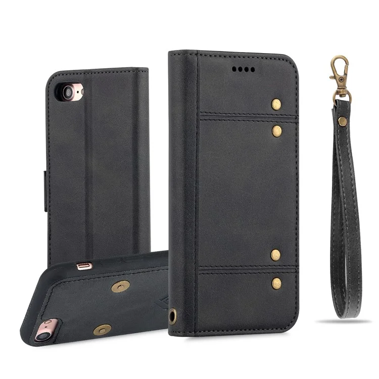 LC.IMEEKE Detachable 2-in-1 PU Leather Wallet Stand Mobile Phone Shell for iPhone 8/7 4.7 inch - Black