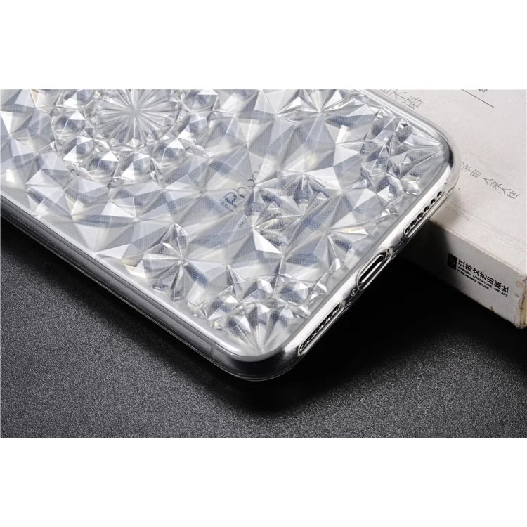 SULADA 3D Diamond Pattern Glittery TPU Case for iPhone X - White