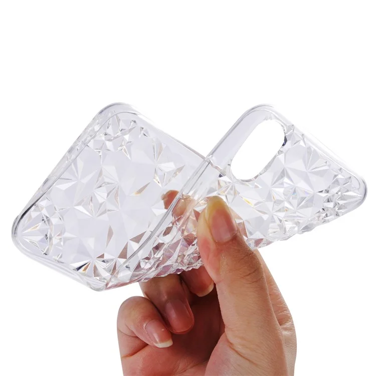 SULADA 3D Diamond Pattern Glittery TPU Case for iPhone X - White
