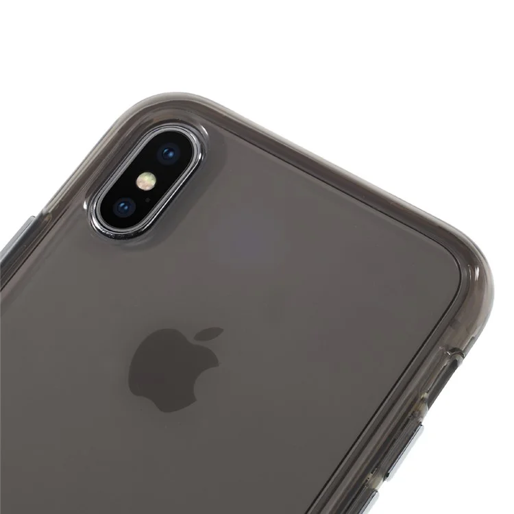 ROAR KOREA Bright Clear TPU Bumper + Hard PC Back Case for iPhone X/10 5.8 inch - Black