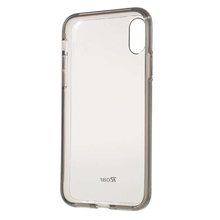ROAR KOREA Bright Clear TPU Bumper + Hard PC Back Case for iPhone X/10 5.8 inch - Black