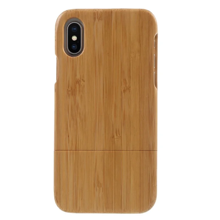 Detachable Natural Wood Phone Back Case for iPhone X (Ten) - Beige