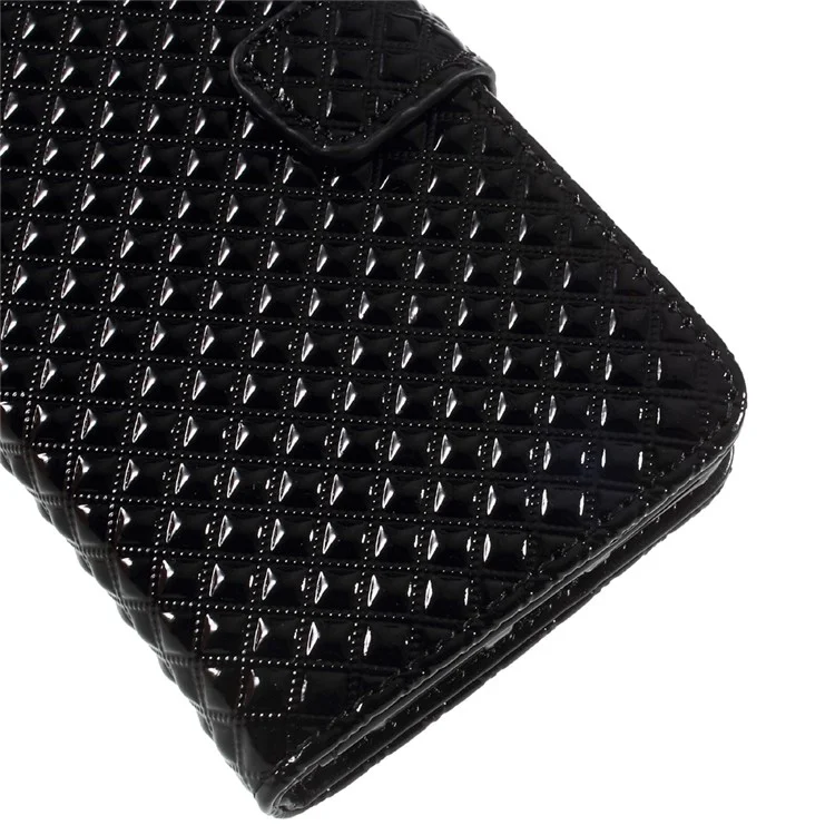 Rhombus Pattern Wallet Leather Stand Case for iPhone 8/7 4.7 inch - Black