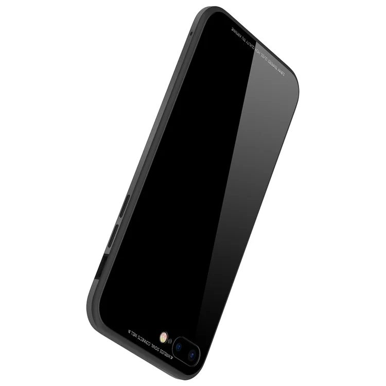 SULADA Tempered Glass Case for iPhone 8 Plus/7 Plus 5.5 inch Drop-proof Hybrid Back Case - Black