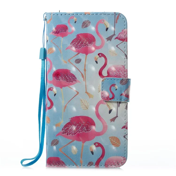 Pattern Printing Leather Wallet Case for iPhone 8 Plus / 7 Plus - Crane Pattern