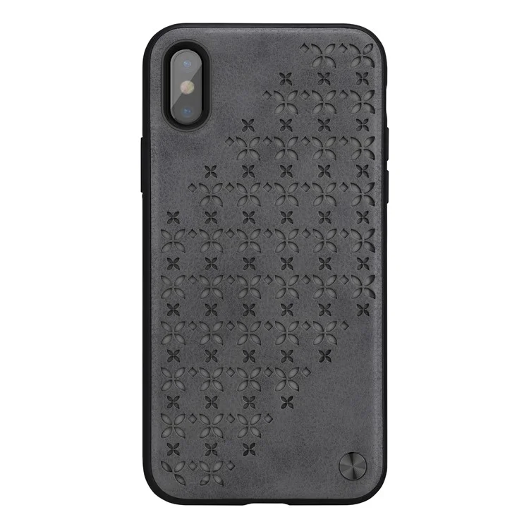 NILLKIN Star Series Noctilucent Protective Back Cover Shell (PC + TPU + PU Leather) for iPhone X / 10 5.8 inch - Grey