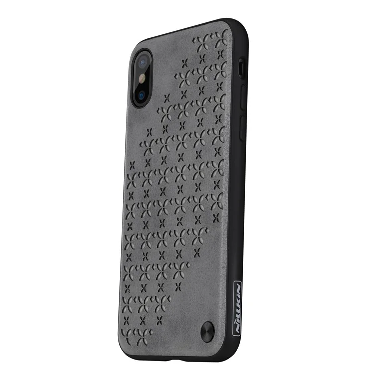 NILLKIN Star Series Noctilucent Protective Back Cover Shell (PC + TPU + PU Leather) for iPhone X / 10 5.8 inch - Grey