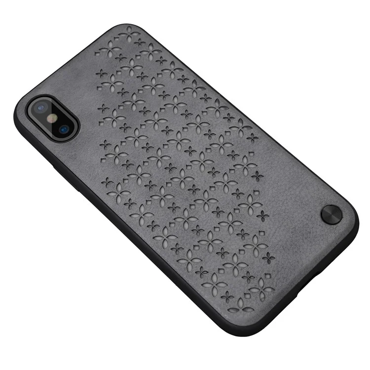 NILLKIN Star Series Noctilucent Protective Back Cover Shell (PC + TPU + PU Leather) for iPhone X / 10 5.8 inch - Grey