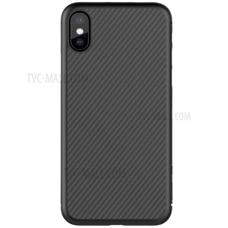 Nillkin Synthetic Fibre Hard Plastic Case Для Iphone X/XS Аксессуары Для Мобильных Телефонов - Черный