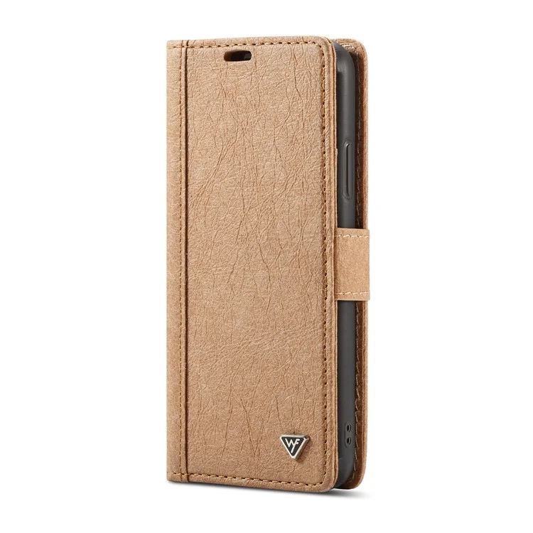 WHATIF DIY Brown Paper PU Leather Wallet Cover + Detachable PC + TPU Hybrid Back Cover for iPhone X/10 5.8 inch - Gold