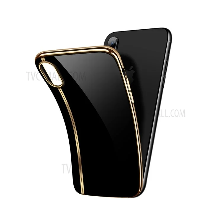 JOYROOM Gorgeous Series Plating TPU Phone Casing for iPhone X 5.8 inch - Black