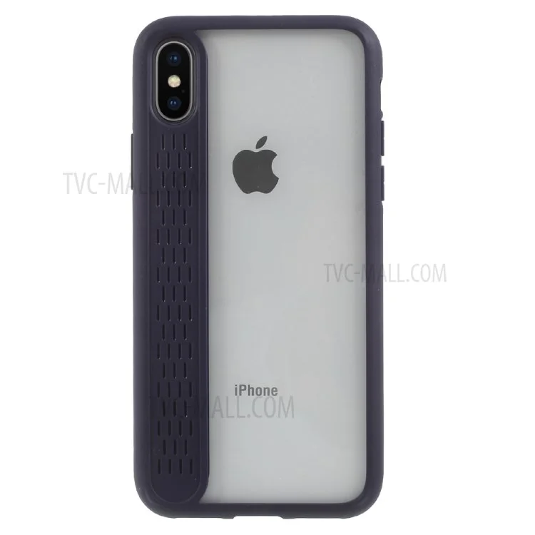 Scratch-resistant PC + Anti-yellowing Bayer 3695 TPU Hybrid Phone Casing for iPhone X - Blue