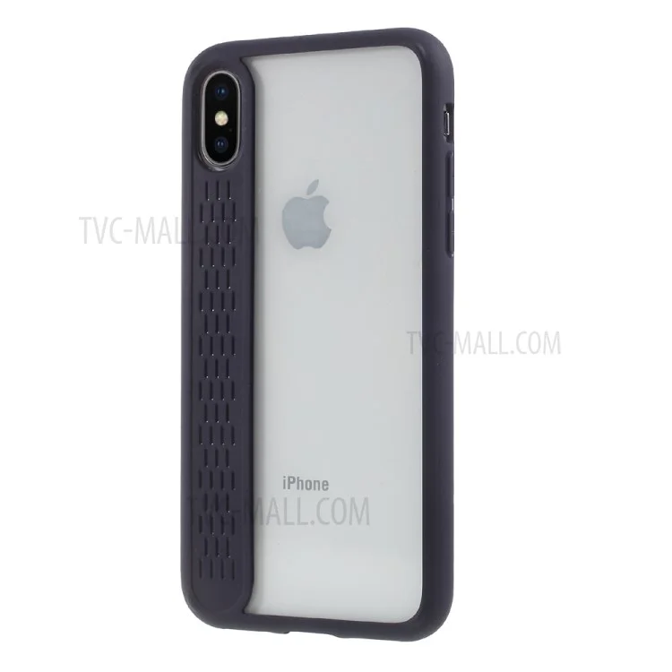 Scratch-resistant PC + Anti-yellowing Bayer 3695 TPU Hybrid Phone Casing for iPhone X - Blue