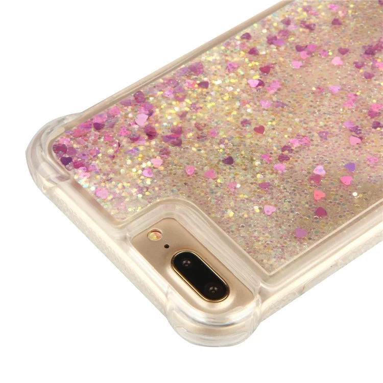 Drop-proof Dynamic Glitter Sequins Liquid Quicksand TPU Case for iPhone 8 Plus/7 Plus/6s Plus/6 Plus - Multi-color