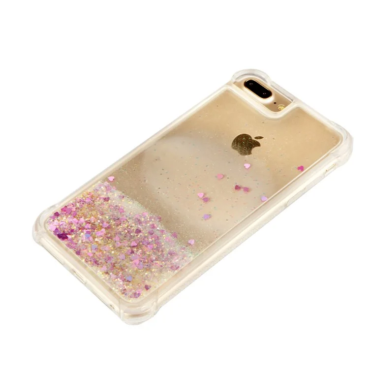 Drop-proof Dynamic Glitter Sequins Liquid Quicksand TPU Case for iPhone 8 Plus/7 Plus/6s Plus/6 Plus - Multi-color