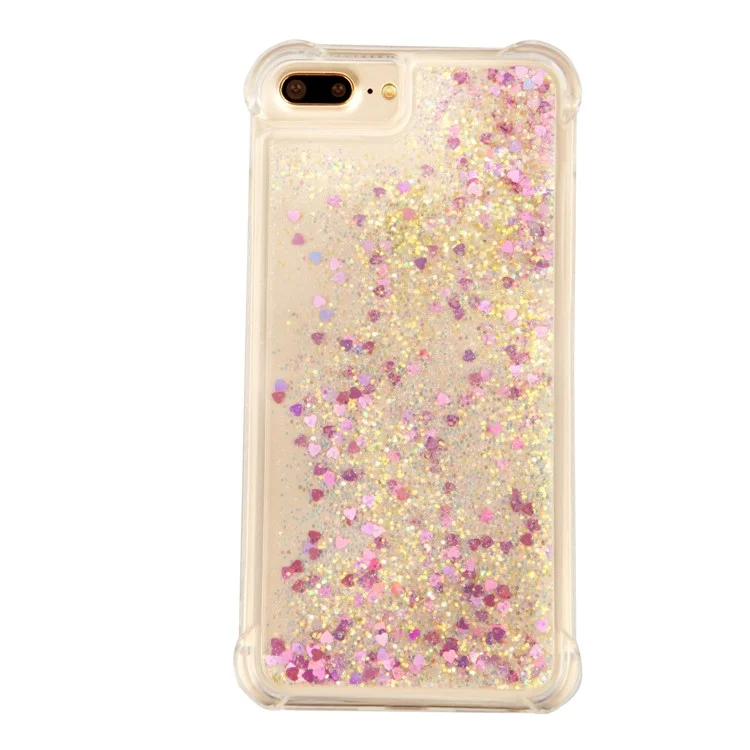 Drop-proof Dynamic Glitter Sequins Liquid Quicksand TPU Case for iPhone 8 Plus/7 Plus/6s Plus/6 Plus - Multi-color
