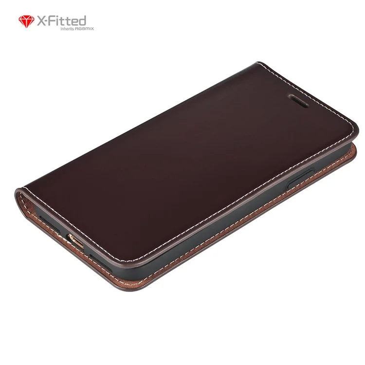 X-FITTED Luxury Business Series PU Leather Wallet Magnetic Phone Cover for iPhone X / Ten 5.8 inch - Coffee