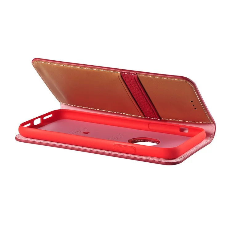 X-FITTED 3D Flowers Leather Wallet Phone Case for iPhone X (Ten) 5.8 inch - Red