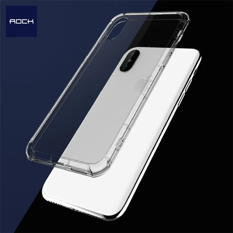 ROCK Fence Pro Series Shockproof TPU PC Clear Phone Case for iPhone X(Ten) - Transparent