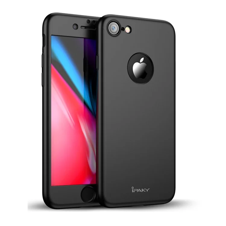 IPAKY Full Protection PC Hard Cover + Screen Protector for iPhone 8 4.7 inch - Black