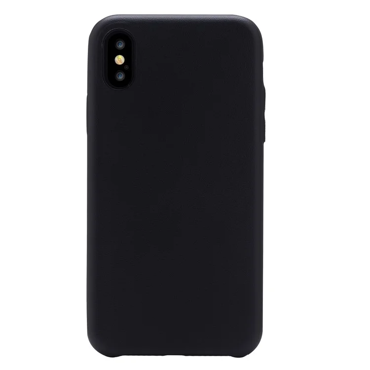 DEVIA Nature Series PU Leather Coated PC Hard Phone Cover for iPhone X - Black