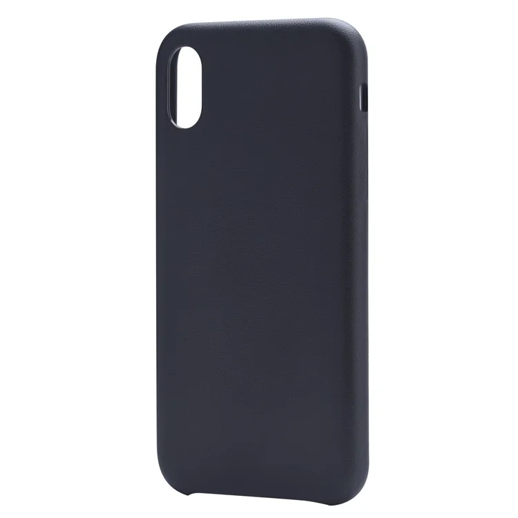 DEVIA Nature Series PU Leather Coated PC Hard Phone Cover for iPhone X - Black