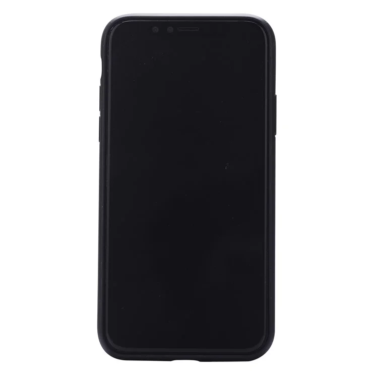 DEVIA Nature Series PU Leather Coated PC Hard Phone Cover for iPhone X - Black