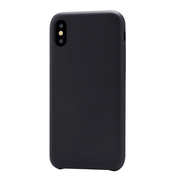 DEVIA Nature Series PU Leather Coated PC Hard Phone Cover for iPhone X - Black