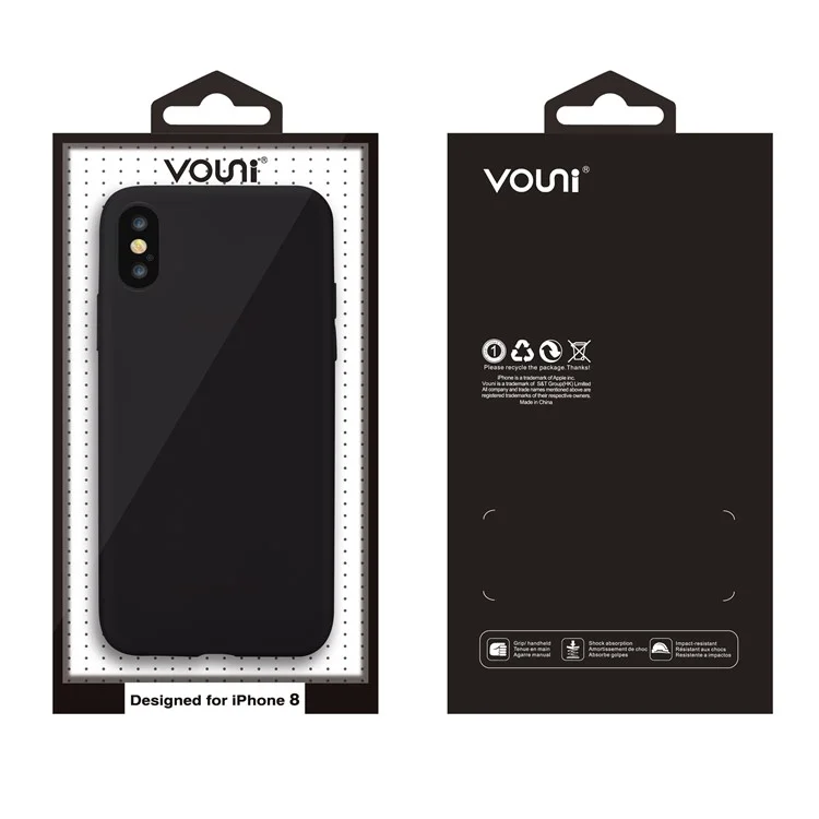 VOUNI Cheerful Series Soft TPU Back Case for iPhone X / Ten 5.8 inch - Black
