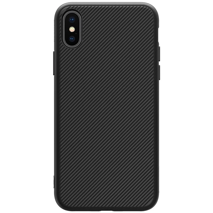 NILLKIN ETON Series for iPhone X (Ten) Twill Grain PC TPU Phone Cover - Black