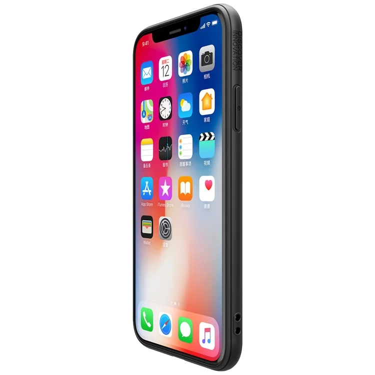 NILLKIN ETON Series for iPhone X (Ten) Twill Grain PC TPU Phone Cover - Black