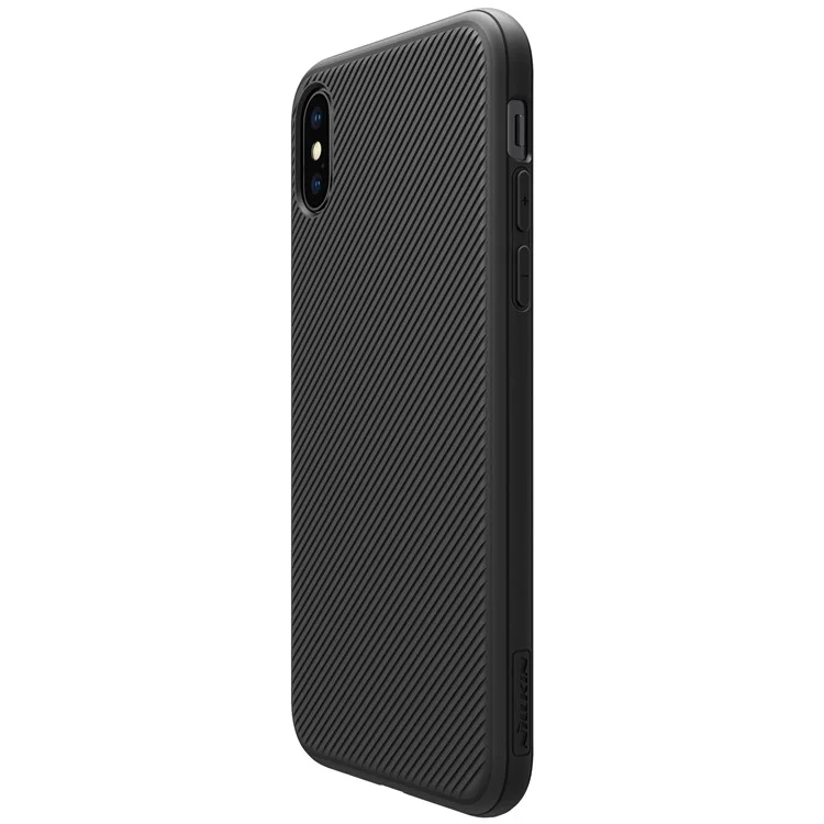 NILLKIN ETON Series for iPhone X (Ten) Twill Grain PC TPU Phone Cover - Black